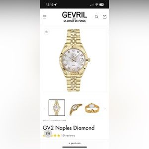 GEVRIL GV2 Naples Diamond Gold Watch